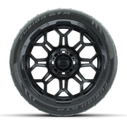 GTW® Bravo Matte Black 14 in Wheels with 205/40-R14 Fusion G - front view