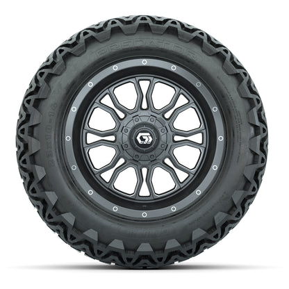 GTW Volt Gunmetal/Machined 14 in Wheels with 23x10-14 Predat - front view