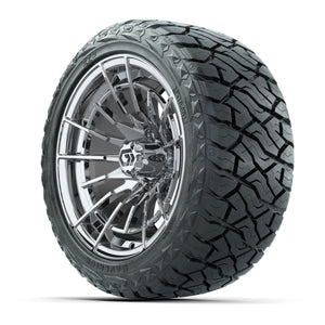 GTW Boost Chrome 14 in Wheels with 23x10.00-R14 Maverick All - 3/4 view