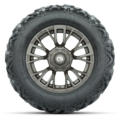 GTW Vandal Bronze/Machined 14 in Wheels with 25x10-14 Barrag - front view