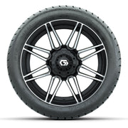 GTW Stealth Black/Machined 14 in Wheels with 225/30-14 Mamba - front view