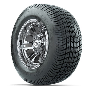 GTW® Shogun Chrome 12 in Wheels with 255/50-12 Excel Classic Street Tires – Full Set