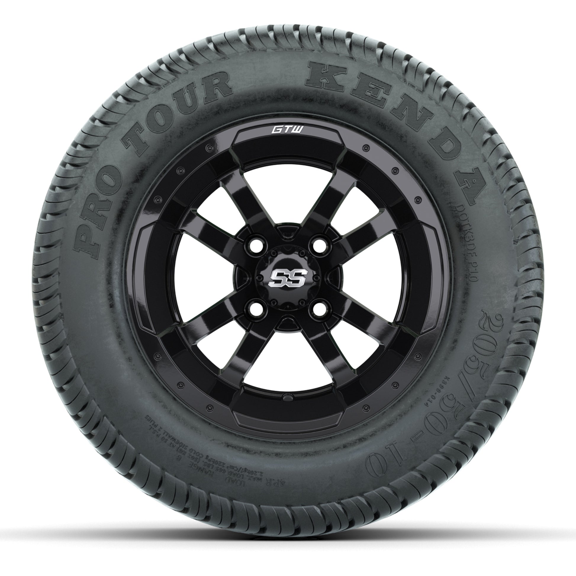 GTW Storm Trooper Black 10 in Wheels with 205/50-10 Kenda Pro Tour Steet Tires – Full Set