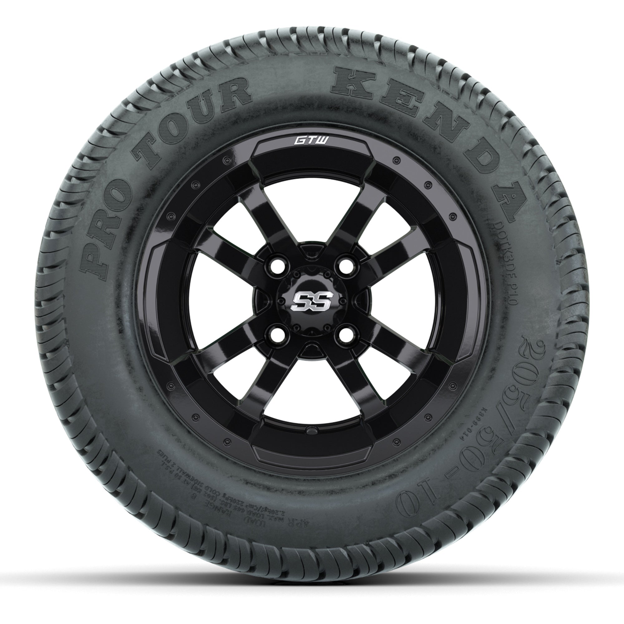 GTW Storm Trooper Black 10 in Wheels with 205/50-10 Kenda Pro Tour Steet Tires – Full Set