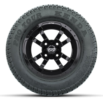 GTW Storm Trooper Black 10 in Wheels with 205/50-10 Kenda Pro Tour Steet Tires – Full Set