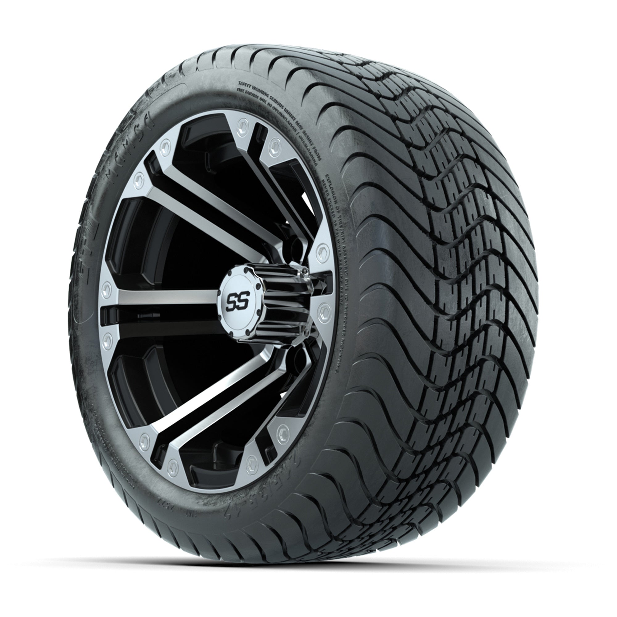 12" GTW Specter Black and Machined Wheels with 18" Mamba Street Tires – Set of 4