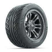 GTW® Shogun Gunmetal 14 in Wheels with 255/45-R14 Fusion GTR Steel Belt Radial Street Tires – Full Set