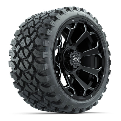 Set of (4) 15″ GTW Raven Matte Black Wheels with 23x10-R15 Nomad All-Terrain Tires
