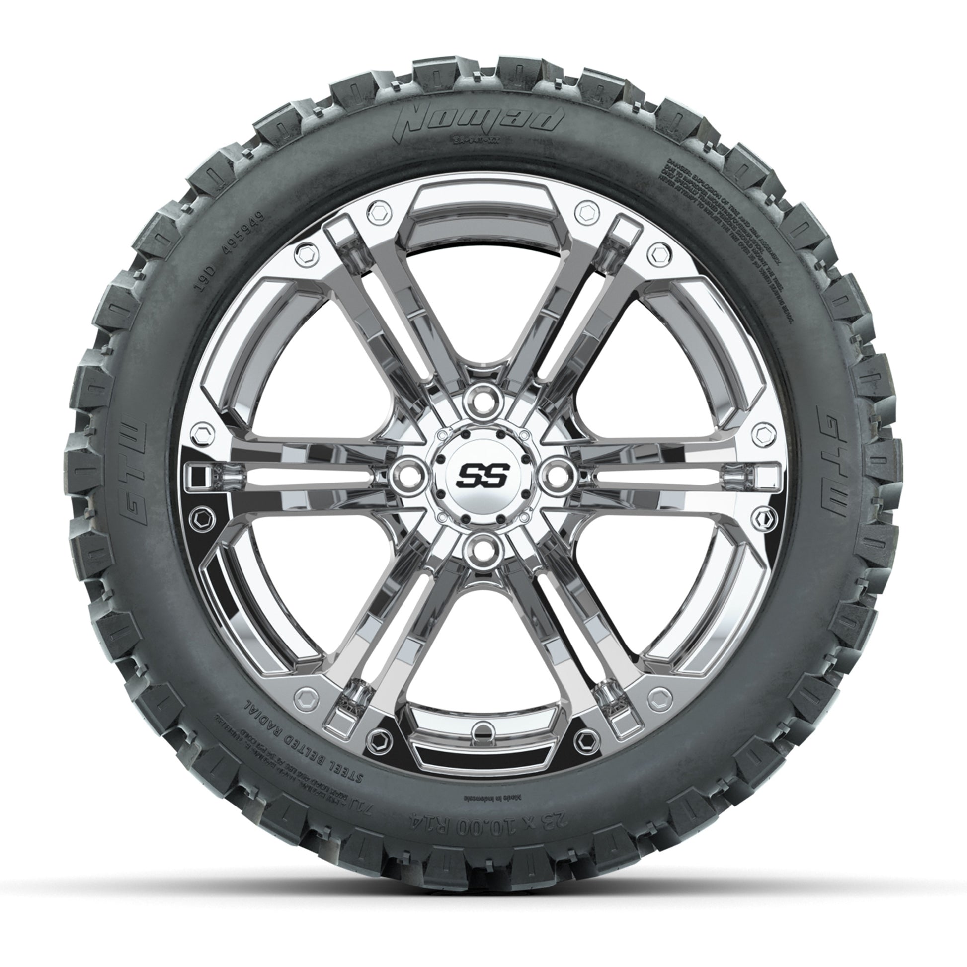 Set of (4) 14 in GTW Specter Wheels with 23x10-14 GTW Nomad  - front view