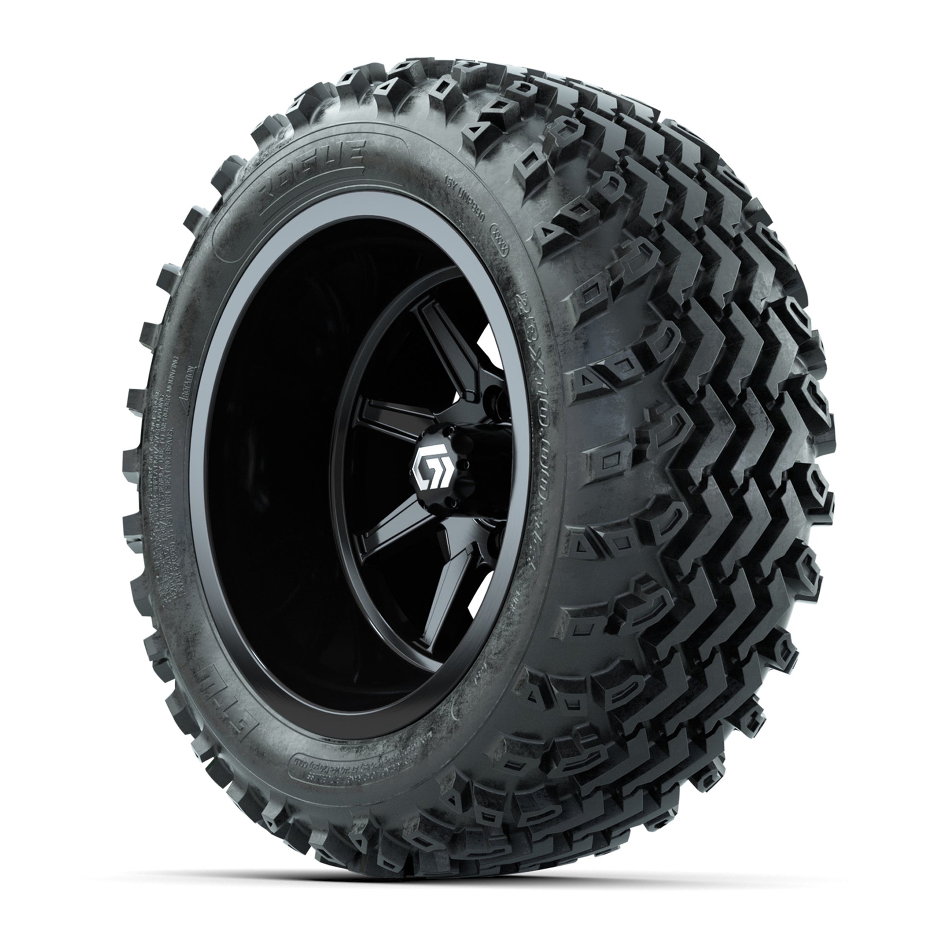 GTW Reaper Gloss Black 14 in Wheels with 23X10-R14 Rogue All-Terrain Tires – Full Set