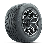 GTW® Bravo Matte Gray/Machined 14 in Wheels with 255/45-R14 Fusion GTR Steel Belt Radial Street Tires – Full Set