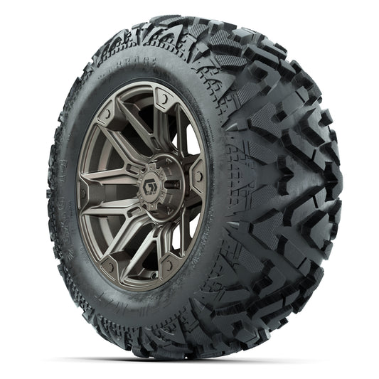 GTW Graffiti Bronze/Black 14 in Wheels with 25x10-14 Barrage - 3/4 view