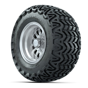 GTW Medusa Silver and Machined Wheels with 20in Predator A-T Tires - 10 Inch