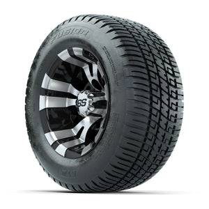GTW Vampire Black and Machined 10 in Wheels with 18in Fusion Street Tires – Set of 4