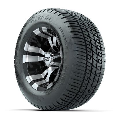 GTW Vampire Black and Machined 10 in Wheels with 18in Fusion Street Tires – Set of 4