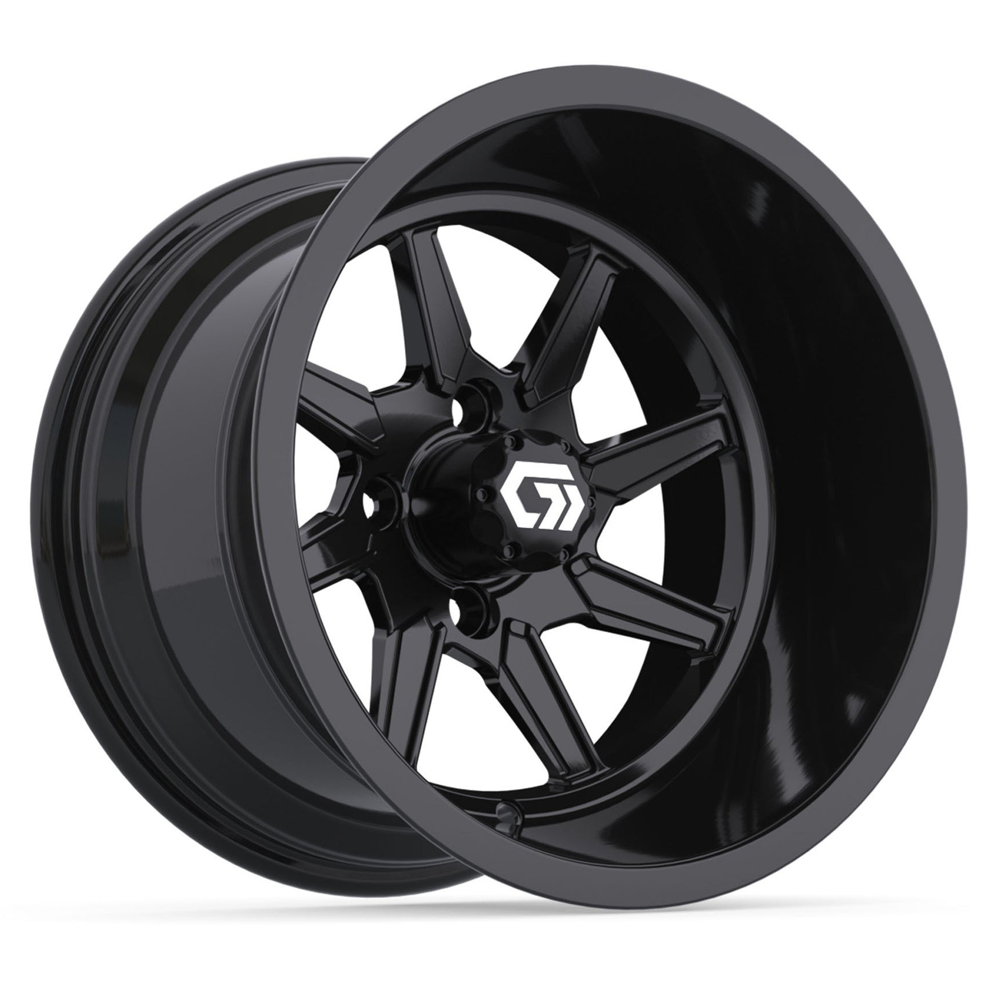 Reaper Ultra-Wide 14 inch GTW golf cart wheel - Glossy Black