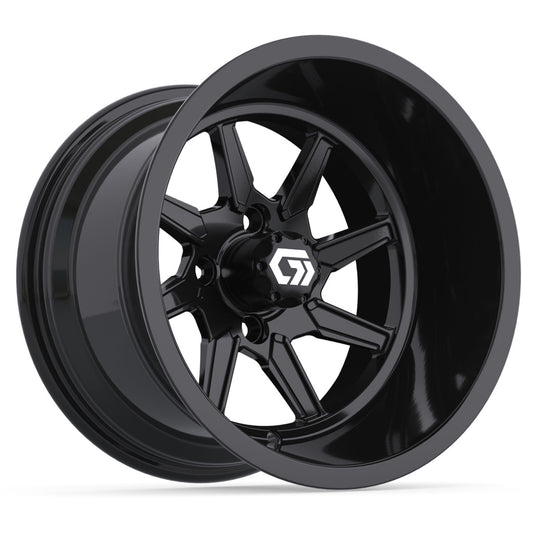 Reaper Ultra-Wide 14 inch GTW golf cart wheel - Glossy Black