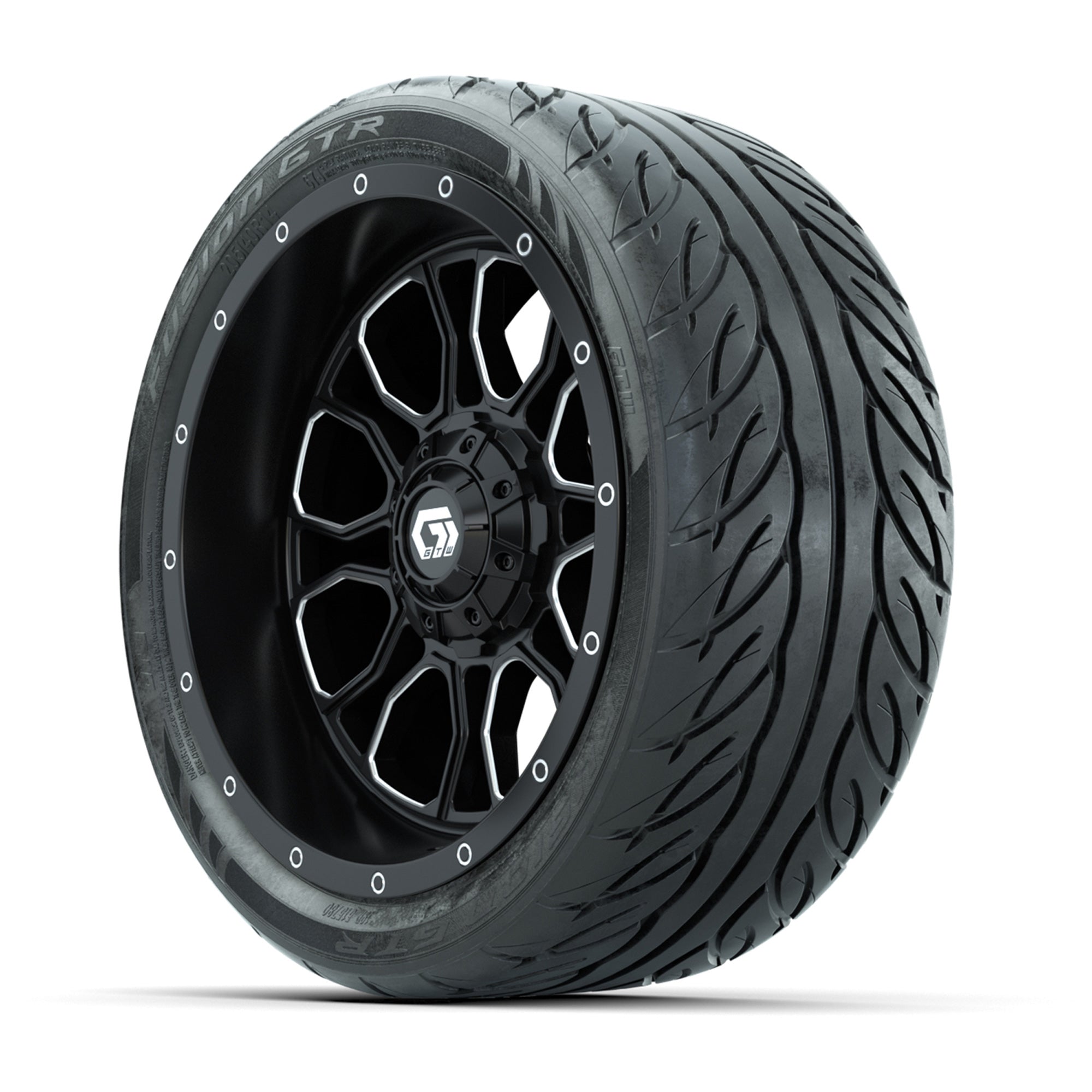 Set of (4) 14 in GTW® Volt Machined &amp; Black Wheels with  - 3/4 view