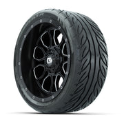 Set of (4) 14 in GTW® Volt Machined & Black Wheels with  - 3/4 view