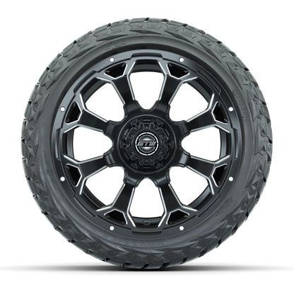 GTW Raven Matte Black 14 in Wheels with 23x10.00-R14 Maveric - front view