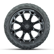 GTW Raven Matte Black 14 in Wheels with 23x10.00-R14 Maveric - front view