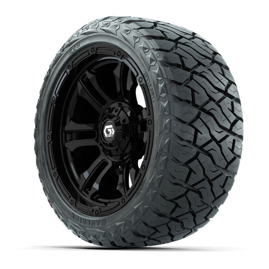 GTW Shogun Gloss Black 14 in Wheels with 23x10.00-R14 Maveri - 3/4 view