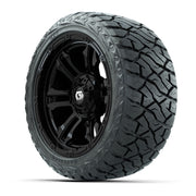 GTW Shogun Gloss Black 14 in Wheels with 23x10.00-R14 Maveri - 3/4 view
