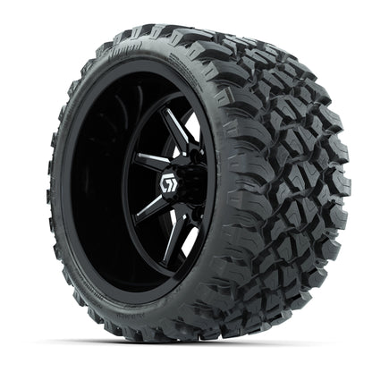 GTW Reaper Black/Machined 15 in Wheels with 23X10-R15 Nomad Steel Belted Radial All-Terrain Tires – Full Set