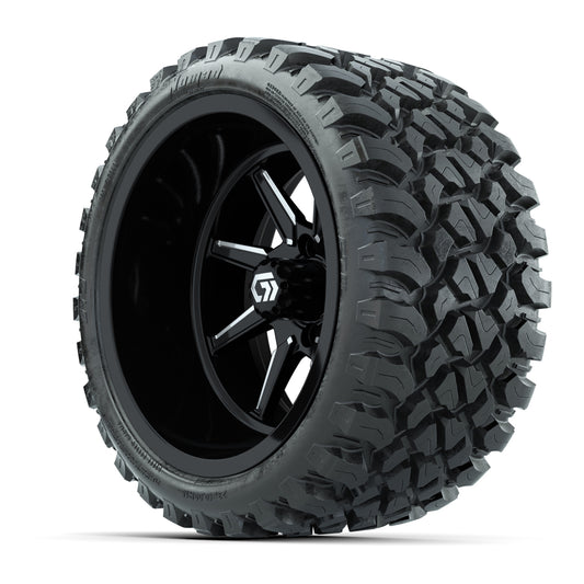 GTW Reaper Black/Machined 15 in Wheels with 23X10-R15 Nomad Steel Belted Radial All-Terrain Tires – Full Set