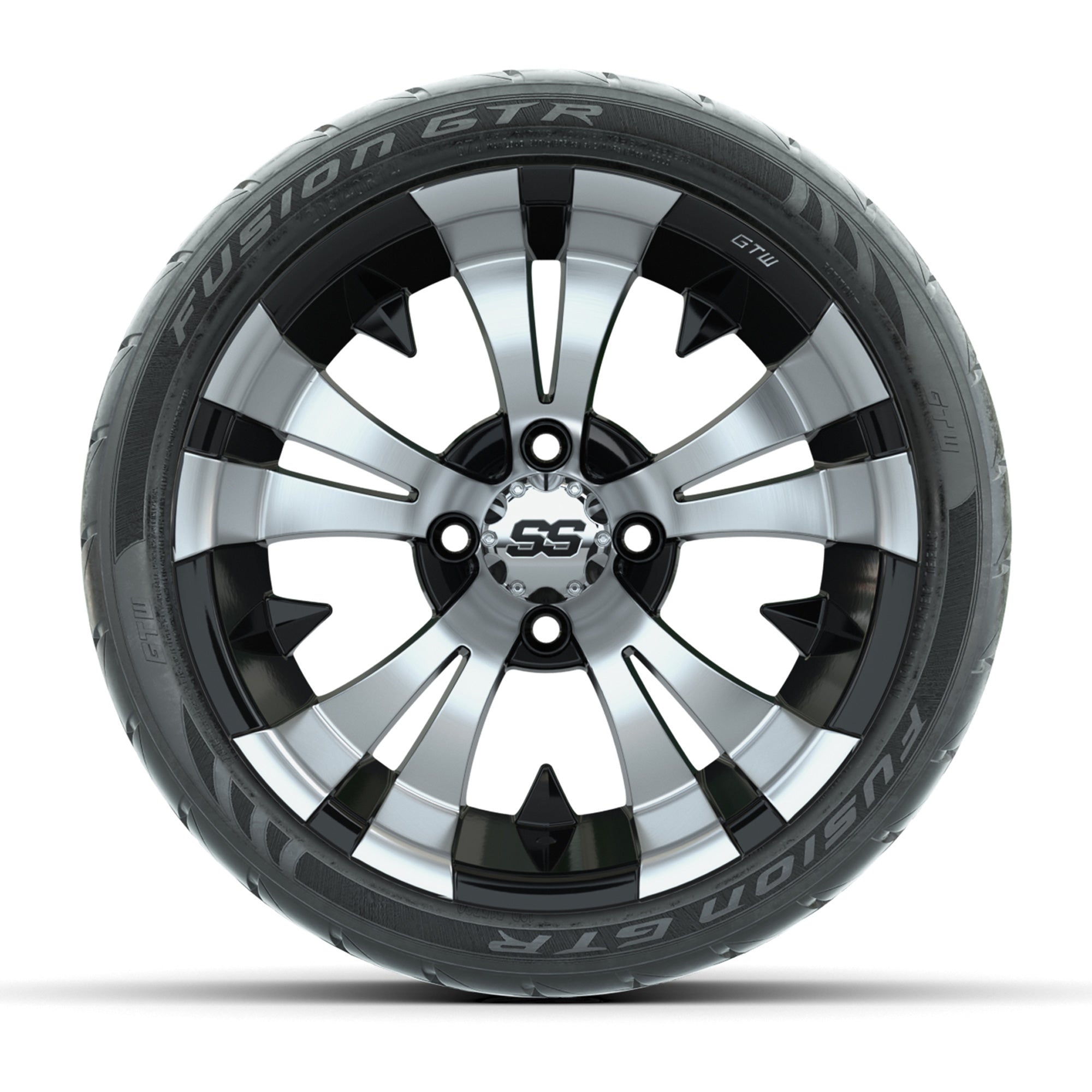 GTW® Vampire Black/Machined 14 in Wheels with 205/40-R14 Fus - 3/4 view