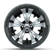 GTW® Vampire Black/Machined 14 in Wheels with 205/40-R14 Fus - front view