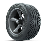 GTW® Godfather Matte Gray 14 in Wheels with 255/45-R14 Fusio - 3/4 view
