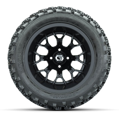 GTW Assault Gloss Black 14 in Wheels with 23X10-R14 Rogue All-Terrain Tires – Full Set
