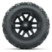GTW Graffiti Gloss Black 14 in Wheels with 25x10-14 Barrage  - front view