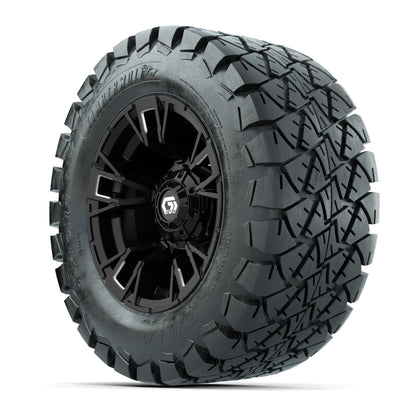 GTW® Vandal Matte Black/Machined 12 in Wheels with 22x10-12 Timberwolf All-Terrain Tires – Full Set