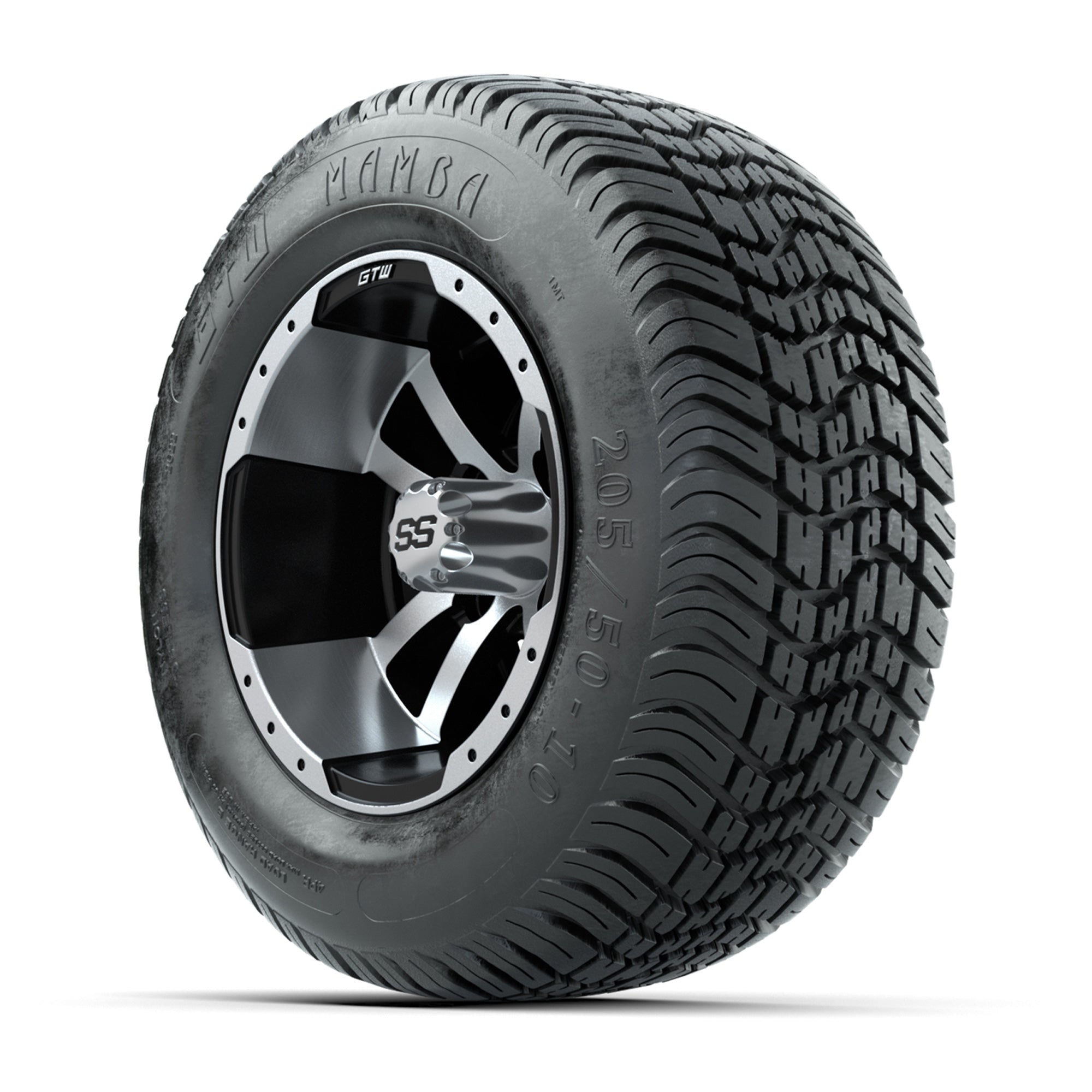 Set of (4) 10 in GTW Storm Trooper Wheels with 205/50-10 Mamba Street Tires