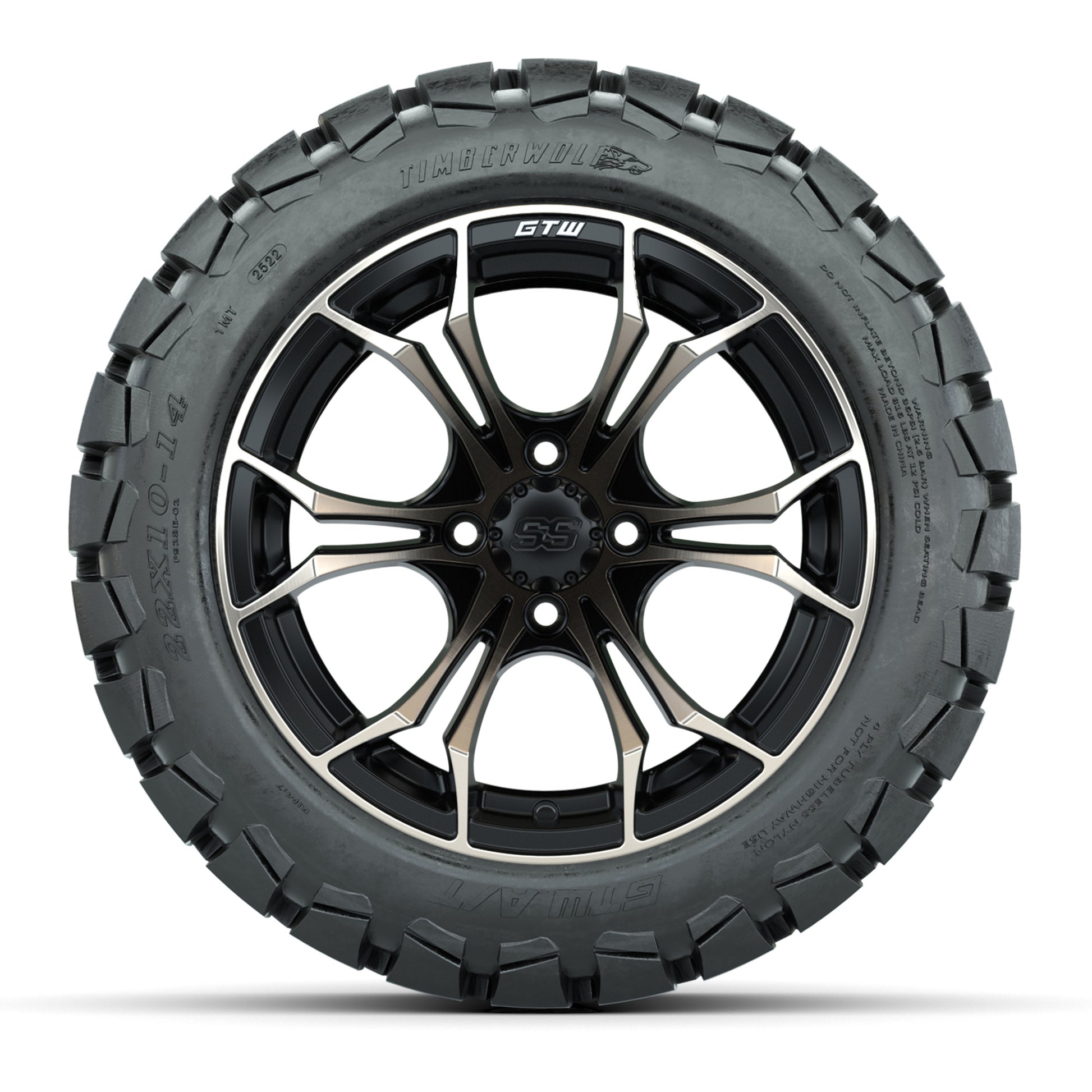GTW Spyder Bronze/Matte Black 14 in Wheels with 22x10-14 GTW - front view