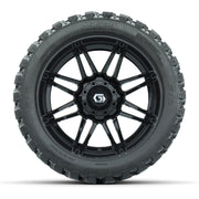 GTW® Stealth Black/Machined 14 in Wheels with 23X10-R14 Noma - front view