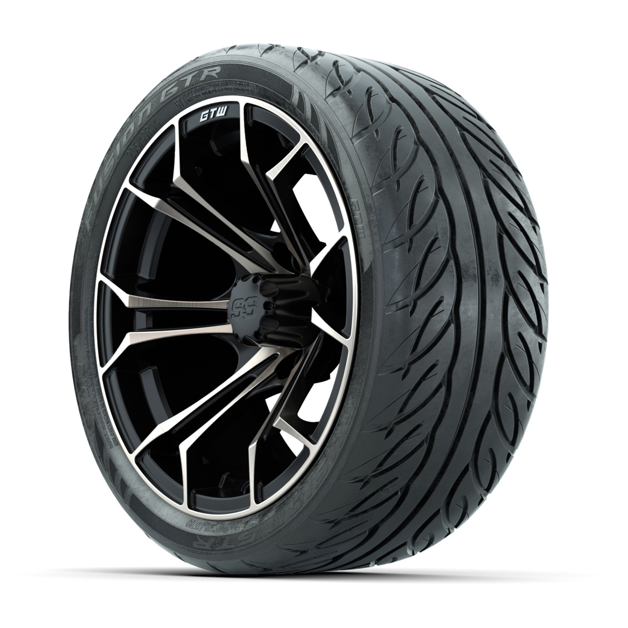 GTW® Spyder Matte Black/Bronze 14 in Wheels with 205/40-R14  - 3/4 view