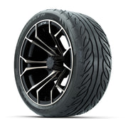GTW® Spyder Matte Black/Bronze 14 in Wheels with 205/40-R14  - 3/4 view