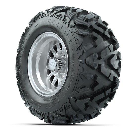 GTW Medusa Silver/Machined 10 in Wheels with 20x10-10 Barrage Mud Tires – Full Set