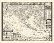 Vintage Map of Toluca Lake Lakeside Golf Club, 1936