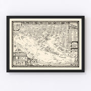 Vintage Map of Toluca Lake Lakeside Golf Club, 1936