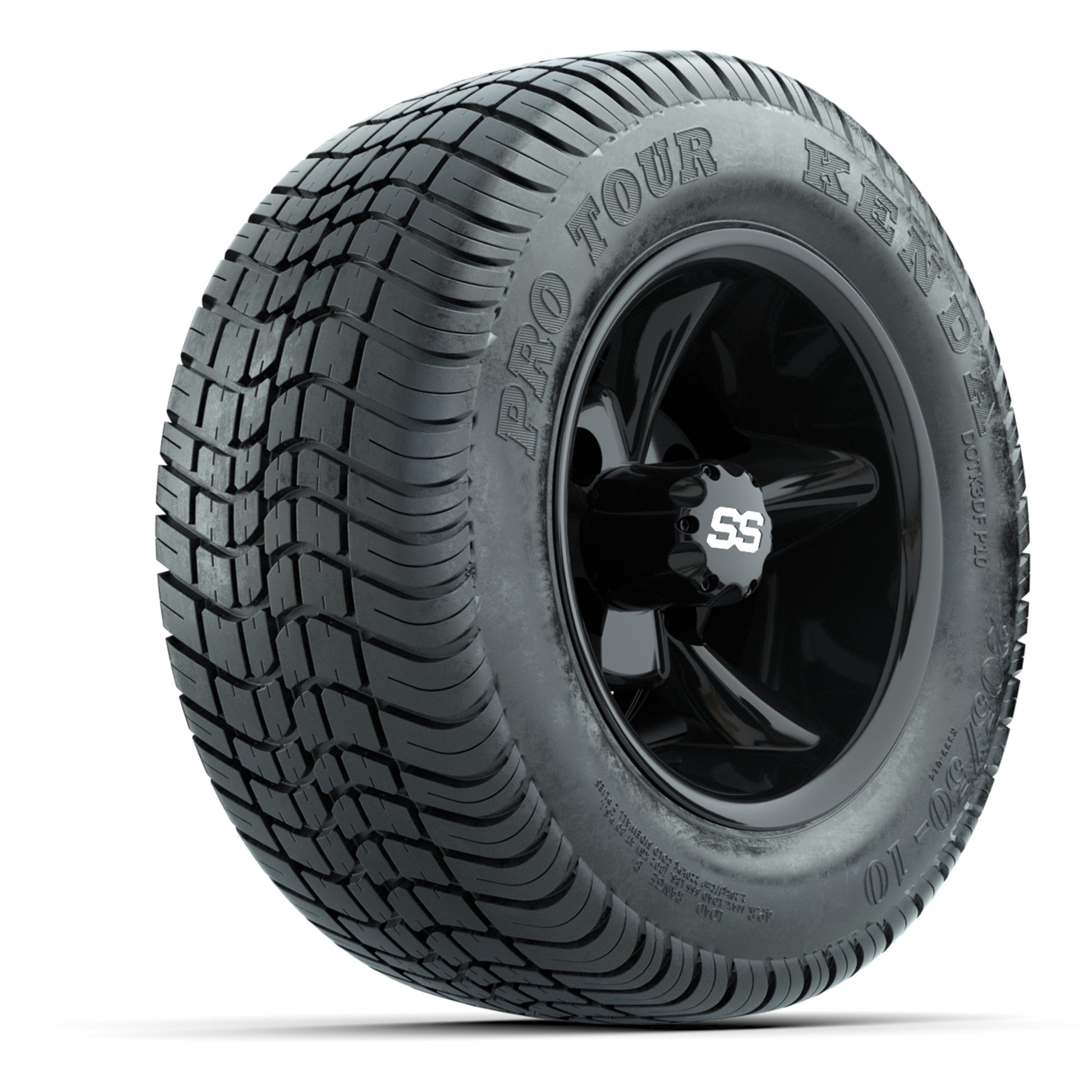 GTW Godfather Black 10 in Wheels with 205/50-10 Kenda Pro Tour Street Tires – Full Set