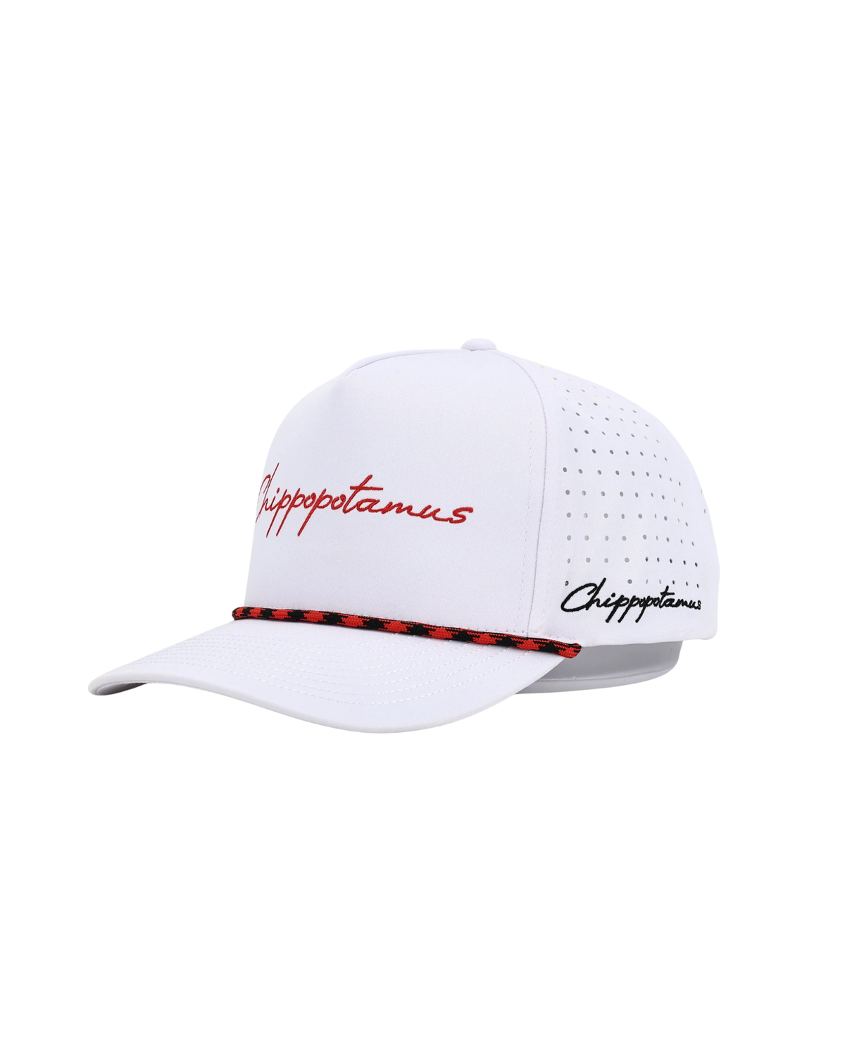 White Rope Hat - Chippopotamus Red