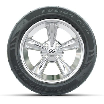 GTW® Godfather Chrome 14 in Wheels with 255/45-R14 Fusion GT - front view