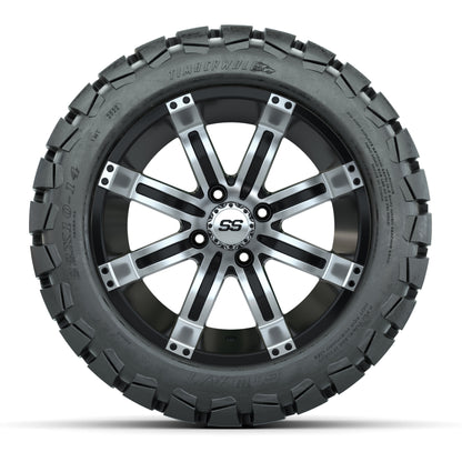 GTW Tempest Black and Machined Wheels with 22in Timberwolf M - front view