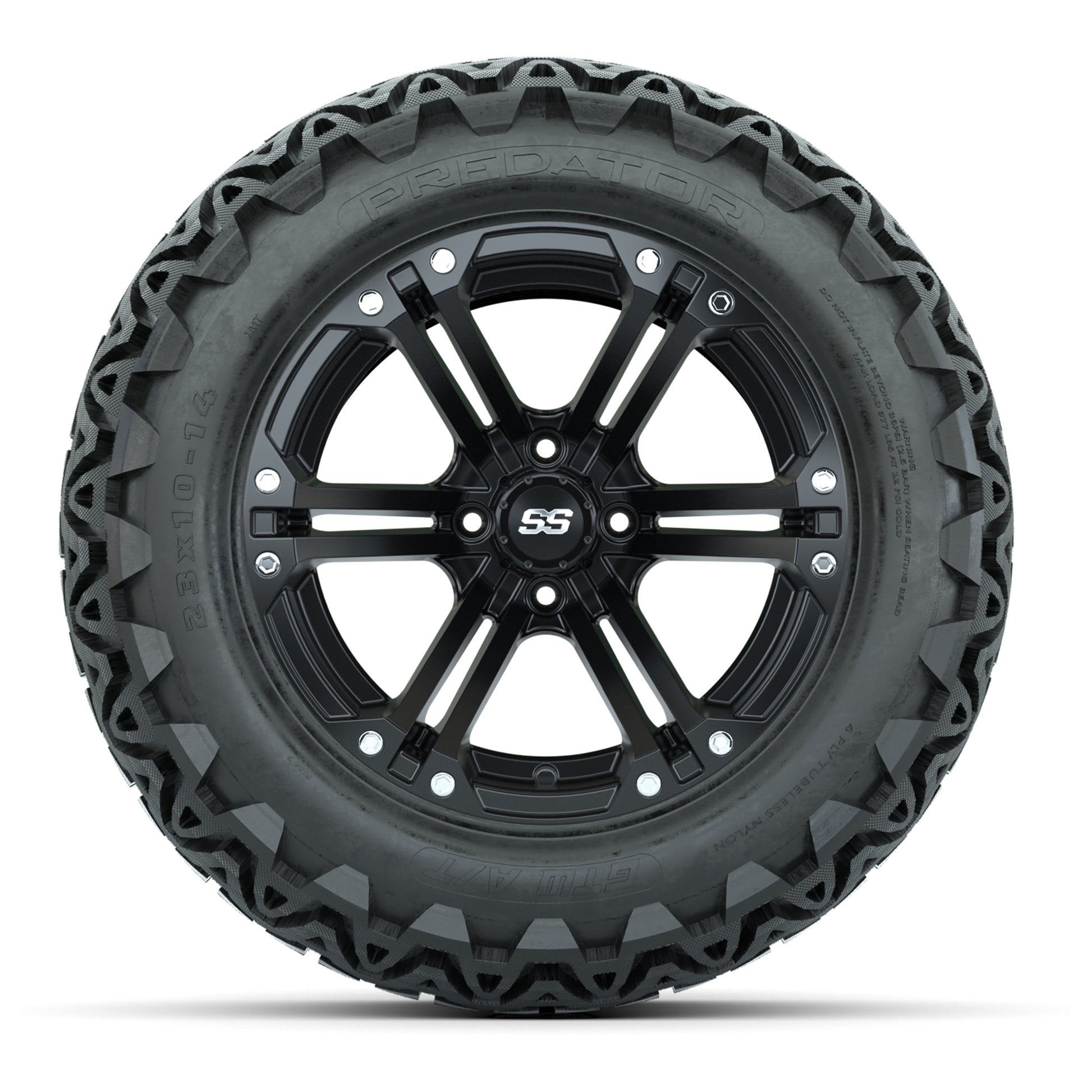 Set of (4) 14 in GTW Specter Wheels with 23x10-14 GTW Predat - front view