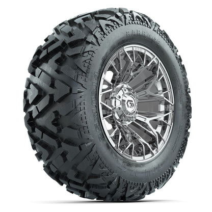 GTW Stellar Chrome 14 in Wheels with 25x10-14 Barrage Mud Tires – Full Set