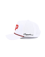 Crown Point White Rope Hat - Chippopotamus Red